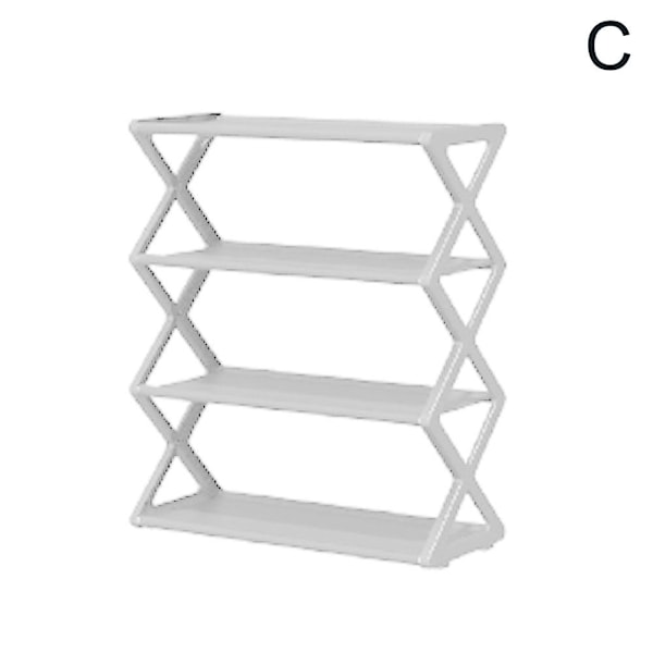 Skoställ 4 nivåer DIY Smal Fri Stående Skoförvaring T white 49.5*42*18.5cm