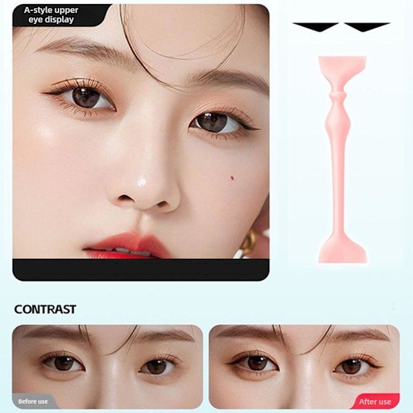 Övre Eyeliner Stämpel, Vattentäta Vingade Eyeliner Stenciler Eyeliner Stämpelset, Dubbelsidig Eyeliner Topp Övre Ögonlock Frans Lat Eyeliner