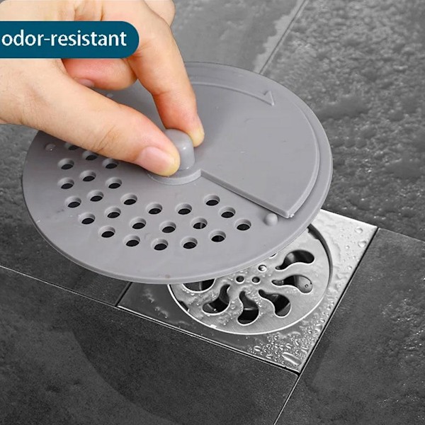 Hårfilter Sänka Anti-blockering Sil Svampsil Badkar Dusch Golv Avlopp Gray 1pcs