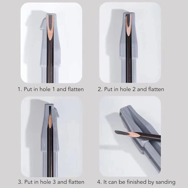 3 stk. øjenbrynspencilspidseredskab med 4 riller Makeup Sharpener Assistant Tool til professionel makeup sharpener