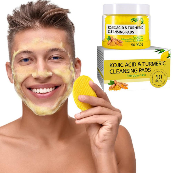 Gurkmeja Rengöringspads Rengöring Och Hudvårdssvamp Exfolierande Ansiktspad P5