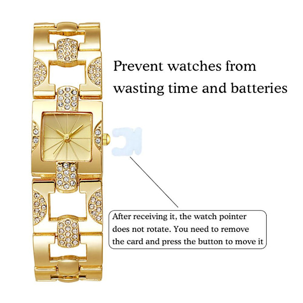 Fyrkantigt Armband Lyxig Atmosfärisk Damklocka Medeltida Stil Kvarts Armbandsur C3v3 Golden One size