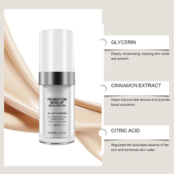 Färgskiftande Foundation Concealer Makeup Ändra Hudton