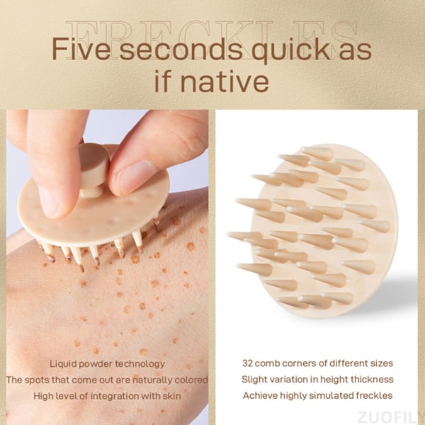 Freckled Stamp Kit Verklighetstrogen Freckle Pen Rosa Makeup Ink Pad Wate  02# light brown 10g