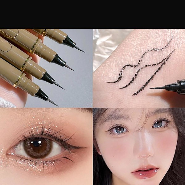 Ultrafin eyeliner vätskepenna bomullshuvud snabb torkning vattentät 03 # Rust 1g