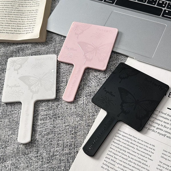 Högkvalitativ Handspegel Enkel Fjäril Handspegel Smink Skönhetsspegel Z7c0 pink One size