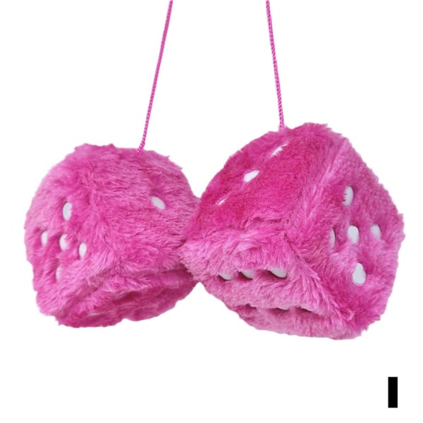 Bil Färgglad Mjuk Prickig Furry Fluffig Hängande Spegel Dice Fuzzy Pink 1pcs