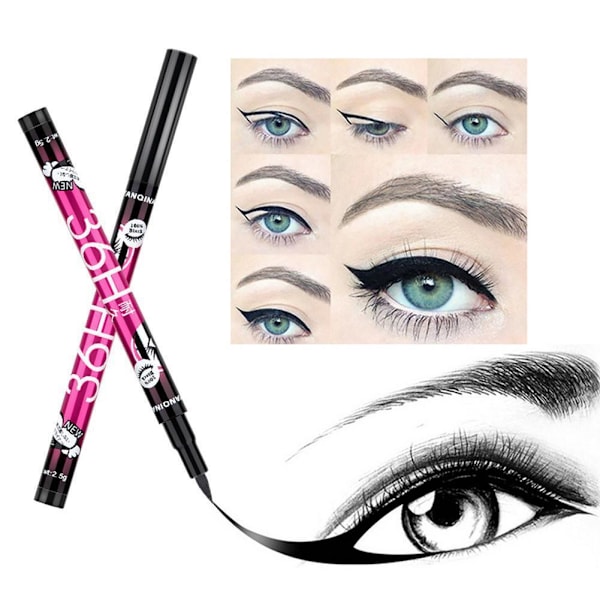 36H Färgglad Vattentät Penna Flytande Eyeliner Ögonpenna Skönhetspenna 4 sorter O1W3 black 1pcs
