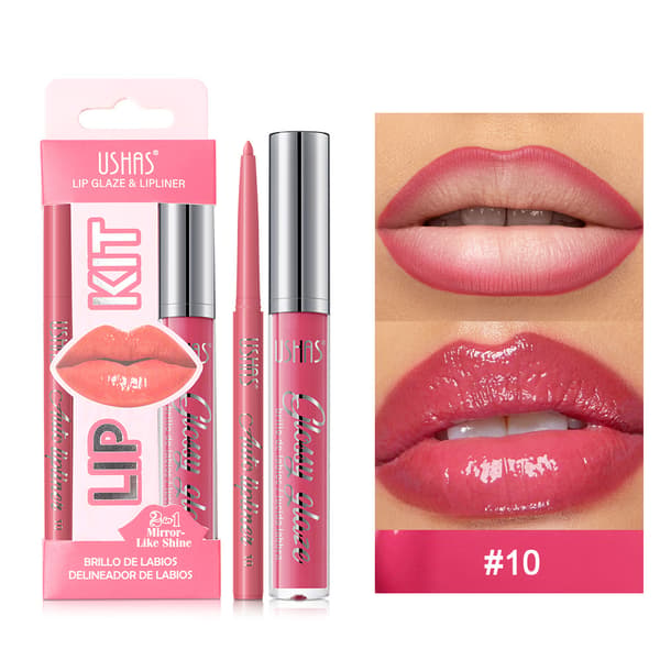 Lipgloss + lipliner + leppefarge + leppestift langvarig lipgloss UCS003