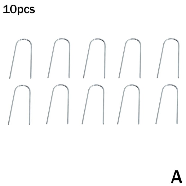 10-pack Trädgårdsspik, Galvaniserade Gårdsklammer U-formade Staket Dr 15cm 1set