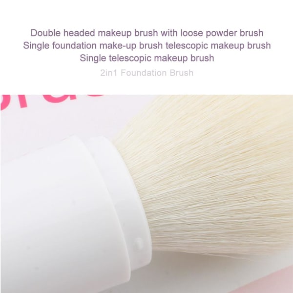 Foundation Brush Dubbelhuvud Multifunktionell Smink Återdragbar Varm Borste S1N0