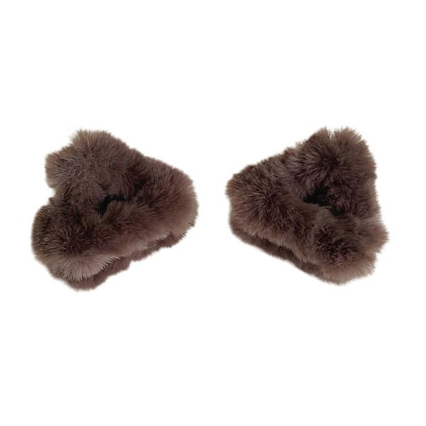 Hårklämmor med kattöron, luddiga triangelhårklämmor, små halkfria käkklämmor( Black One size