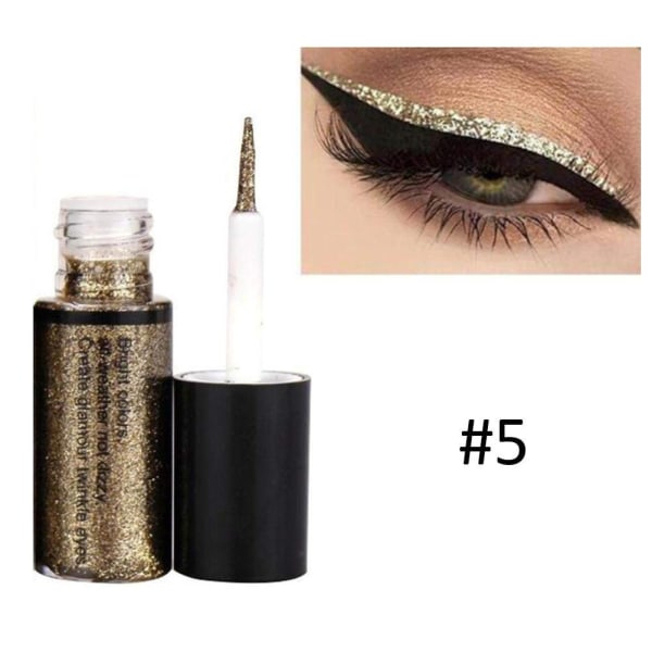 Eye Shiny Kosmetiska Liners Silver Pigment Guld Ros Flytande Färg 01# one-size
