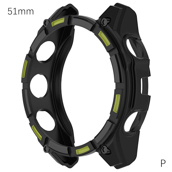 ZIRYXQ Skyddande fodral för Garmin Fenix 8, Repskyddande Skal black green 51mm