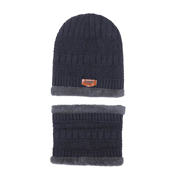 Ny Stil Herr Vinter Plus Sammet Förtjockad Mössa Halsduk Skydd Mössa Halsduk Varm Kall Mössa Öra P8r9 Gray One size