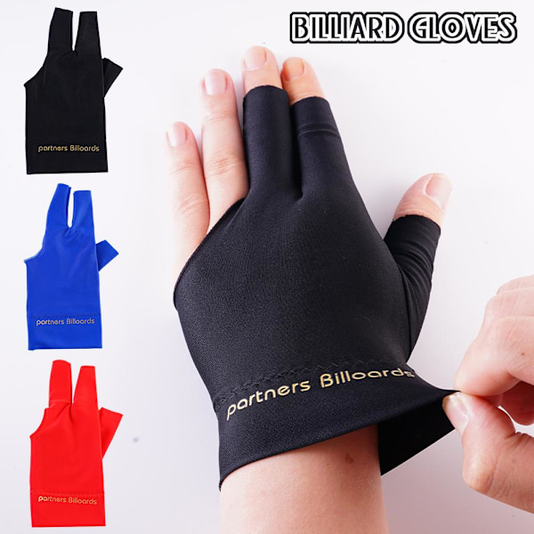 NYA Handskar Biljard 3 Vänster Tre Fingrar Hand Öppen Biljardhandske Left handred onesize