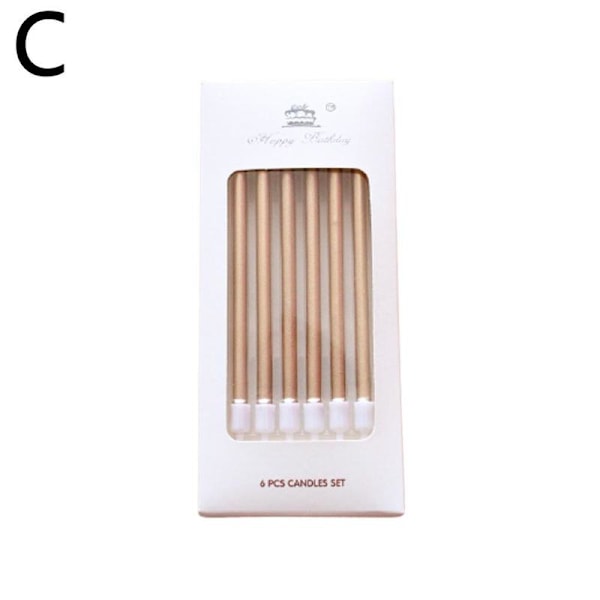6 st Färgade Ljus Födelsedag Möhippa Bröllop Grattis Behöver Fest I1Q4 M3G3 W4T6 Champagne gold 6pcs