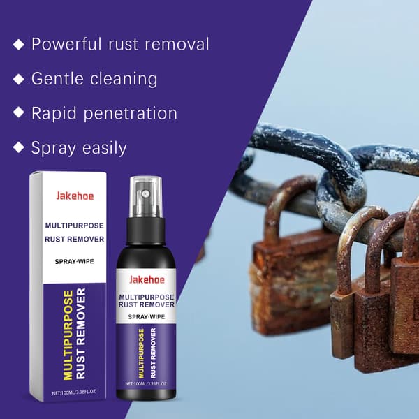 Flerbruks rustfjerner spray for metallrengjøring, fjerning av gulning, rustfjerning, beskyttelse og rustfjerning.