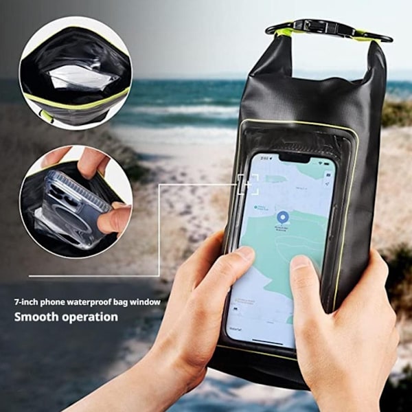【cod】 Strandcamping Mobiltelefon Fuktsäker Väska Utomhus Crossbody Två-i-ett Väska C5v2 Orange 2L