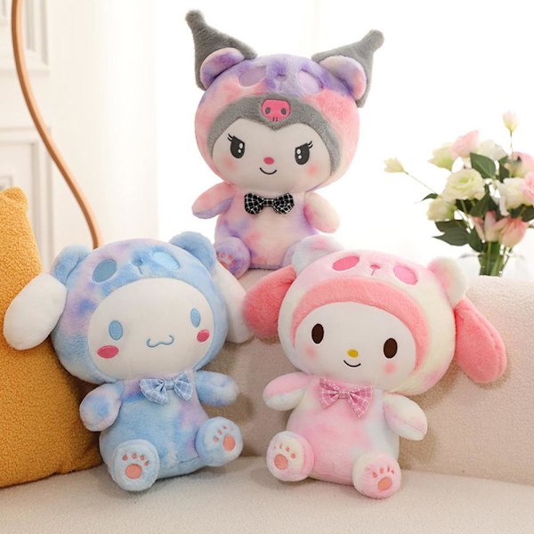 25cm Ny Tie-dye Kurumi Melody Yu Gui Hund Plyschleksaker Dockor Tyg pink 25cm One-size