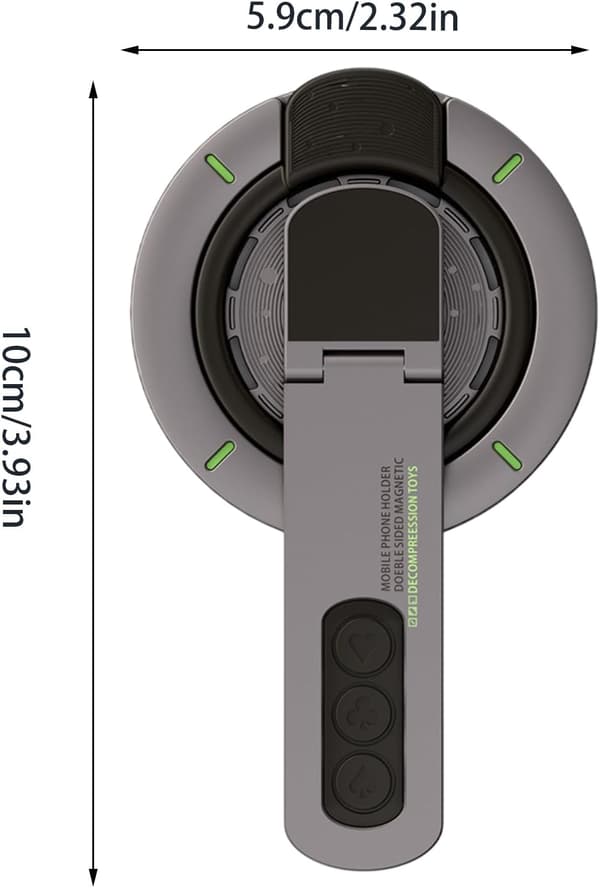 Magnetisk telefonholder | Bilringtelefonholder | Justerbart bærbart dobbeltsidig stativ for streaming, reise, kontor, bil