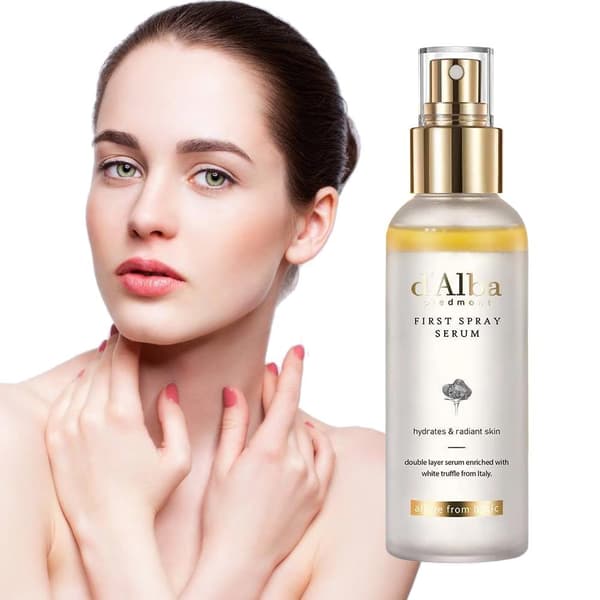 1 STK 3X d'Alba White Truffle First Spray Serum Lett Ansiktsfuktighetskrem ~