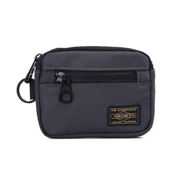 Casual Myntbörs för Män Canvas Dragkedja Plånbok Retro Nyckelhållare Sm Black One size