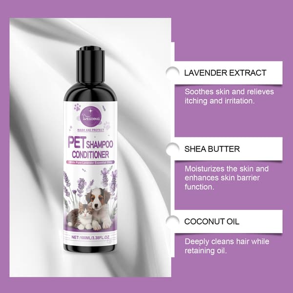 Lavendelshampoo til katte og hunde, 100 ml - Renser skånsomt og glatter pelsen