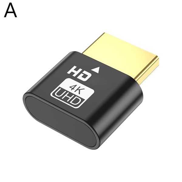 VGA Virtuell Display Adapter Emulator Videokort Lås Platta 4KHDM Black 1pcs