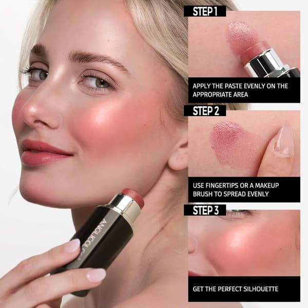Mogen krämrouge-stick, matt finish-makeup för kinder, ögon, läppar | Långvarig icke-fet ansiktskonturstift för äldre kvinnor, #1