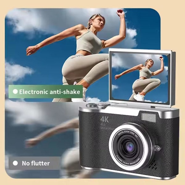 4K Digitalkamera för Fotografering Autofokus, Portabel Retro Kamera White 1 set
