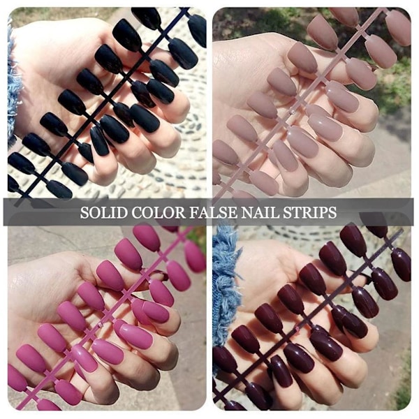 24 st Enfärgade Falska Nagelremsor Långa Balett Nagelremsor SNABBT Y11 24pcs
