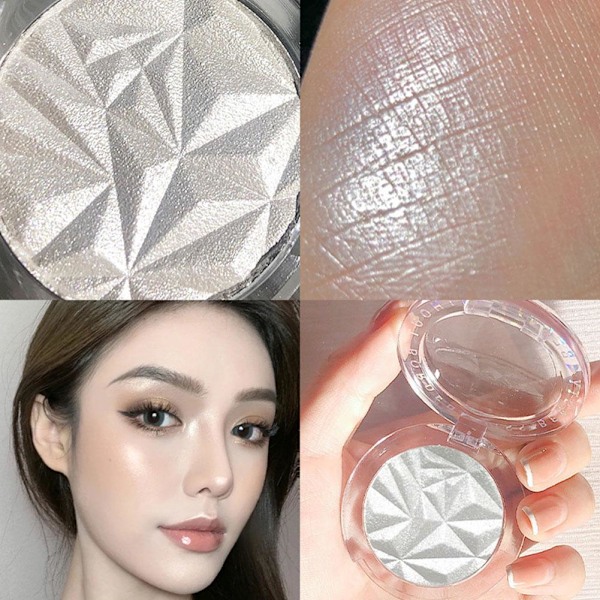 Fairy Diamond Powder Ansikte Skugga Highlight Rouge Pärlglitter Combo  1 # Moonlight Silver one-size