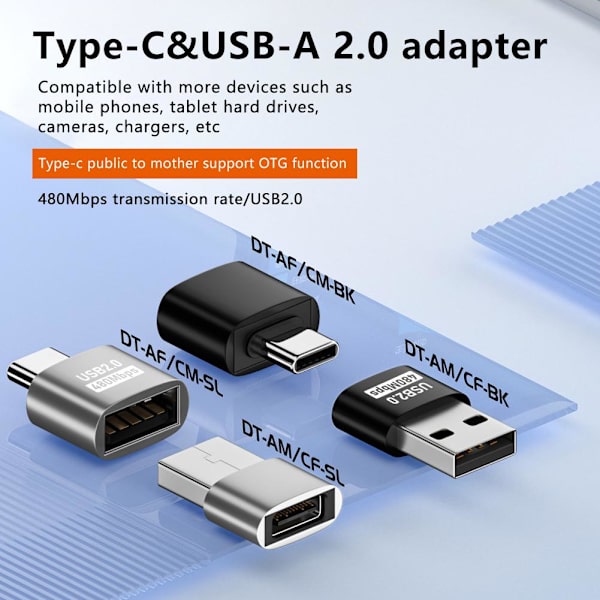 USB-C Type C Hane till USB 3.0 Type A Hona OTG Adapterkabel 2024 Konverterare T4I6 Black typec