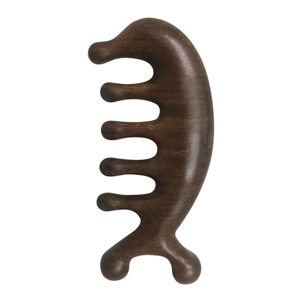 Sandalträkammassagehuvud Meridian Scalp Shoulder Neck Anti-s Multi functional 1pcs