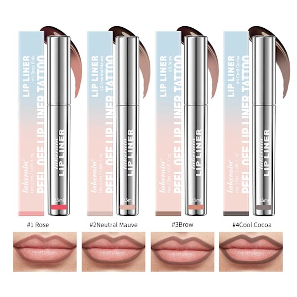 Läppenna Stay-N - Peel-off Läppenna Tattoo, Läppfärg Peel Off Långvarig UK- #3 Brow 1pcs