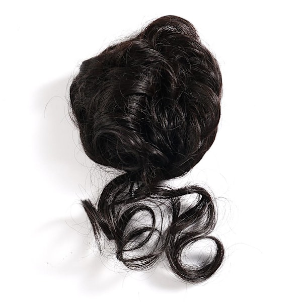 Lockigt Messy Bun Hårfäste Scrunchie Updo Hästsvans Hårförlängning black one size