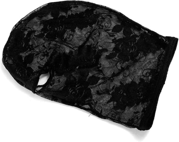 Svart blondeblomsterslør for kvinner, hodeplagg for rollespill, fest- og ravemasker