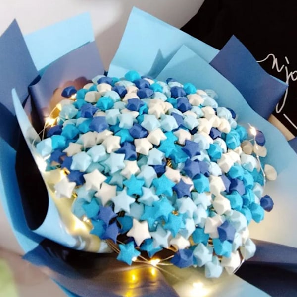 540 st Origami Stjärnpappersremsor, färgade pappersstjärnremsor Dubbel blue 540pcs one-size