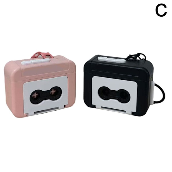 DTREELS Kreativ Mini Bandspelare Nyckelring, Vintage Bandspelare T Black pink 1pcs