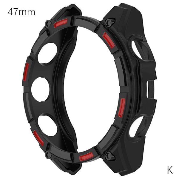 ZIRYXQ Skyddande fodral för Garmin Fenix 8, Repskyddande Skal black red 47mm