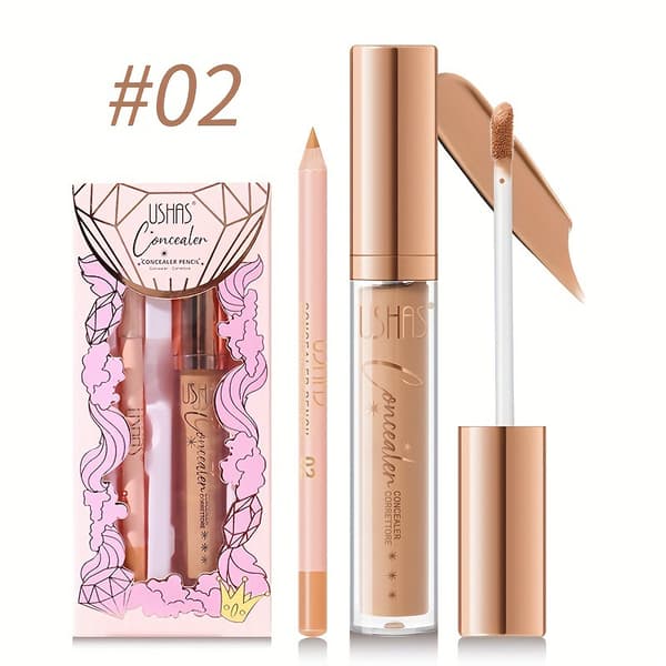 Concealer + Lipliner Sett, Vanntett Øyenskyggestift, Highlighter, Matt CS420A