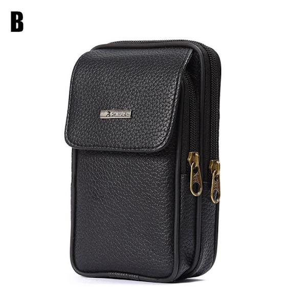 Herr Bältesögla Dragkedja Multi-Fickor Midjeväska Liten Midjeväska Pouch Vertical black One-size