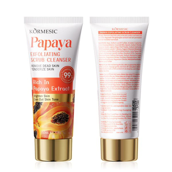 Eksfolierende ansiktsrens med papaya