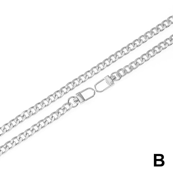 47\" Ersättningskedja för handväska, axelrem för Crossbody-väska Silvery One size