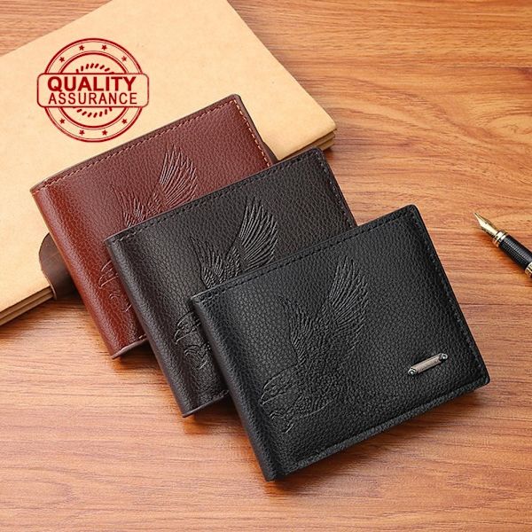 Herrplånbok Mode Retro Kort Plånbok Högkvalitativ Kort Pu-Korthållare Läder Herr Casual Q1q2 dark brown onesize