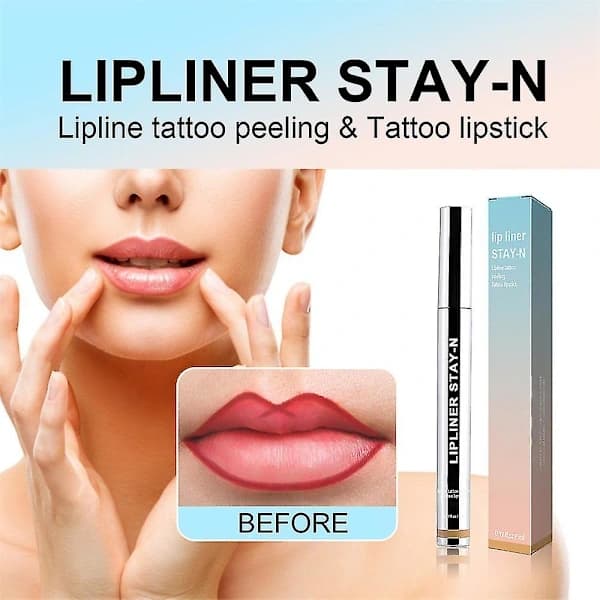 Långvarigt läppstiftsset - 3 st Peel Off läppstiftstatuering för långvarig och närande makeup