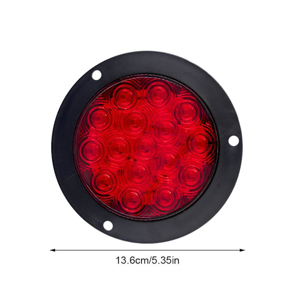 4 tum 16 LED Bakljus Bromsljus Rund Bakre Lampa Blinkers Stopp Varningsljus Backljus För U2Y7 Red One size