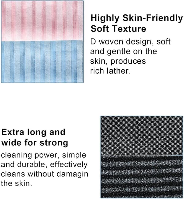 Badhanddukar - 3-pack 100 cm mjuka kroppsskrubbhanddukar, unisex bastu- och hudvårdsset
