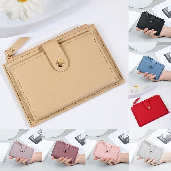 Damplånböcker Bifold Läder Kort Plånbok Mini Väska Kort A9G5 J E3Q9 grey 1 item